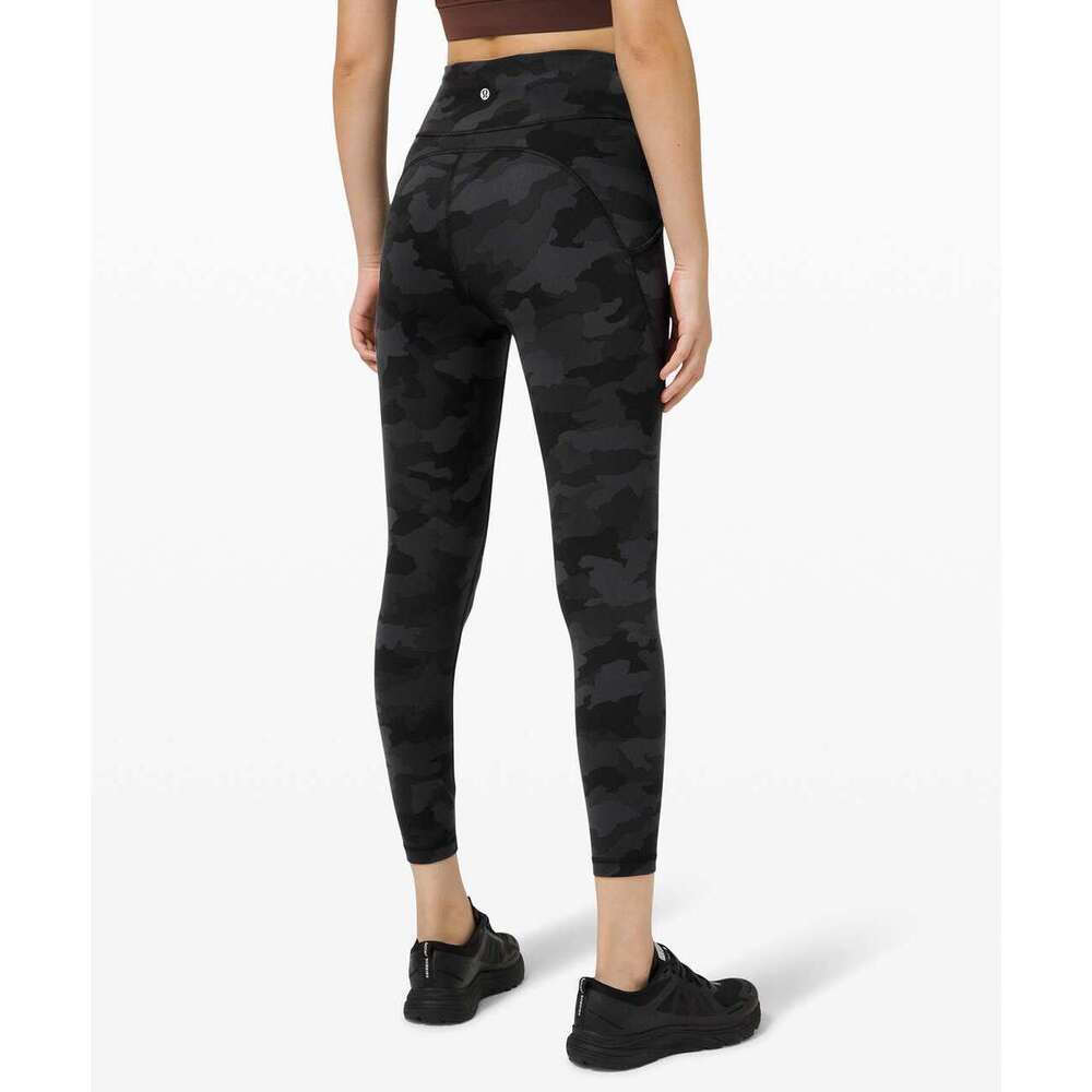 Lululemon Invigorate High-Rise Crop 23", Heritage 365 Camo Deep Coal, Size 4